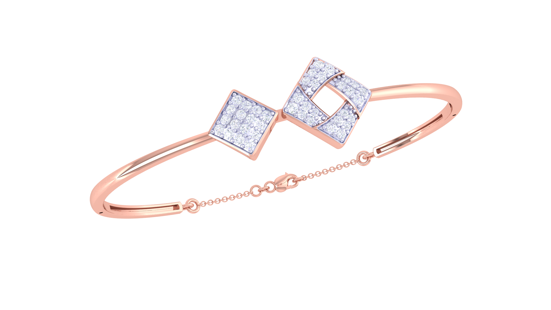 Open Square Diamond Bangles