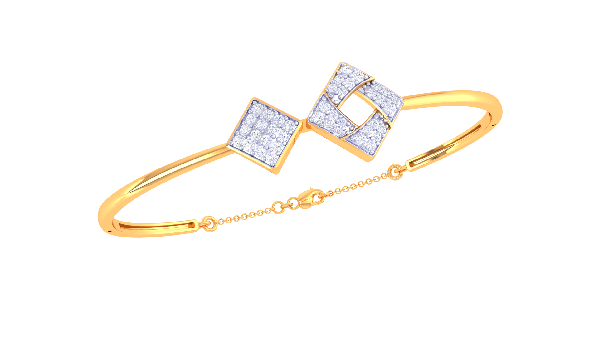 Open Square Diamond Bangles