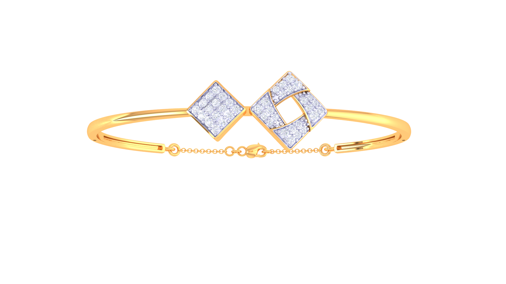 Open Square Diamond Bangles