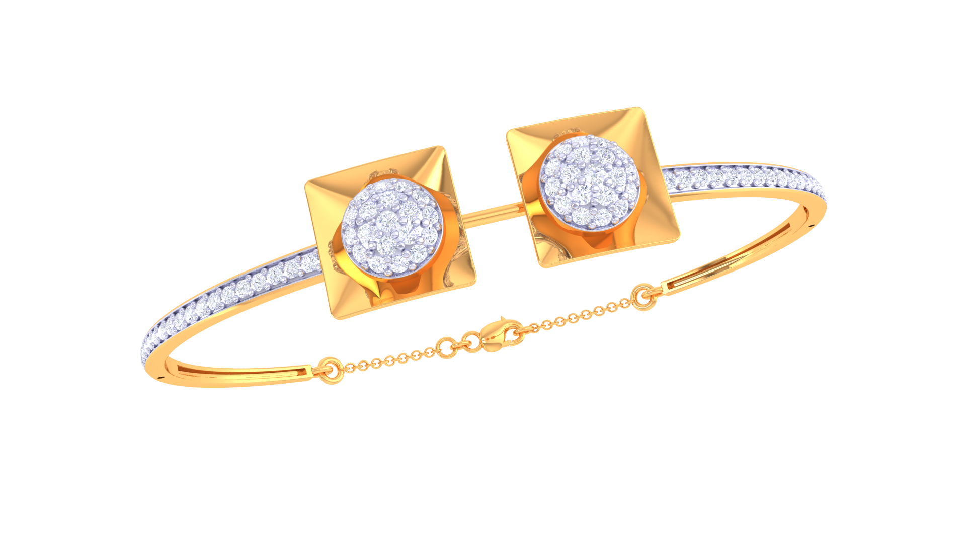 Square Duo Diamond Bangles