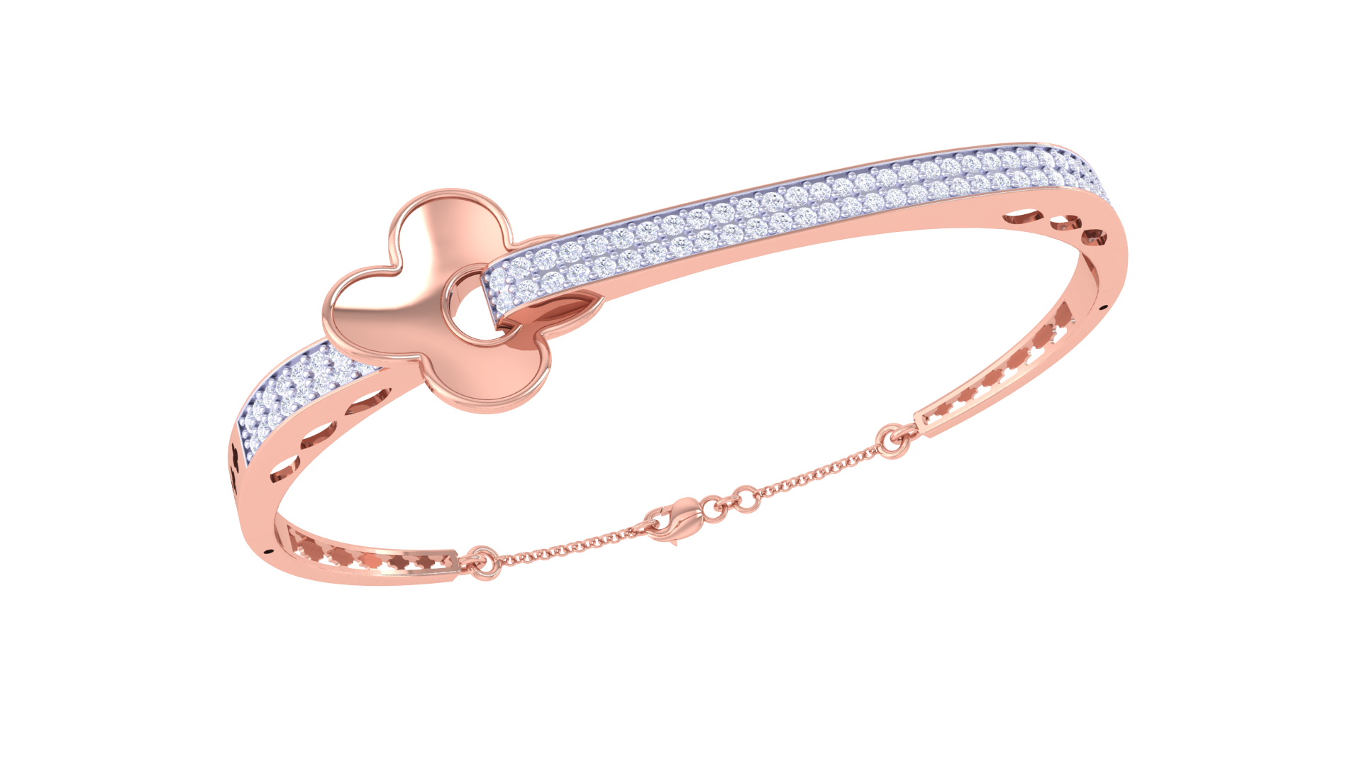 Heart Charm Diamond Bangles