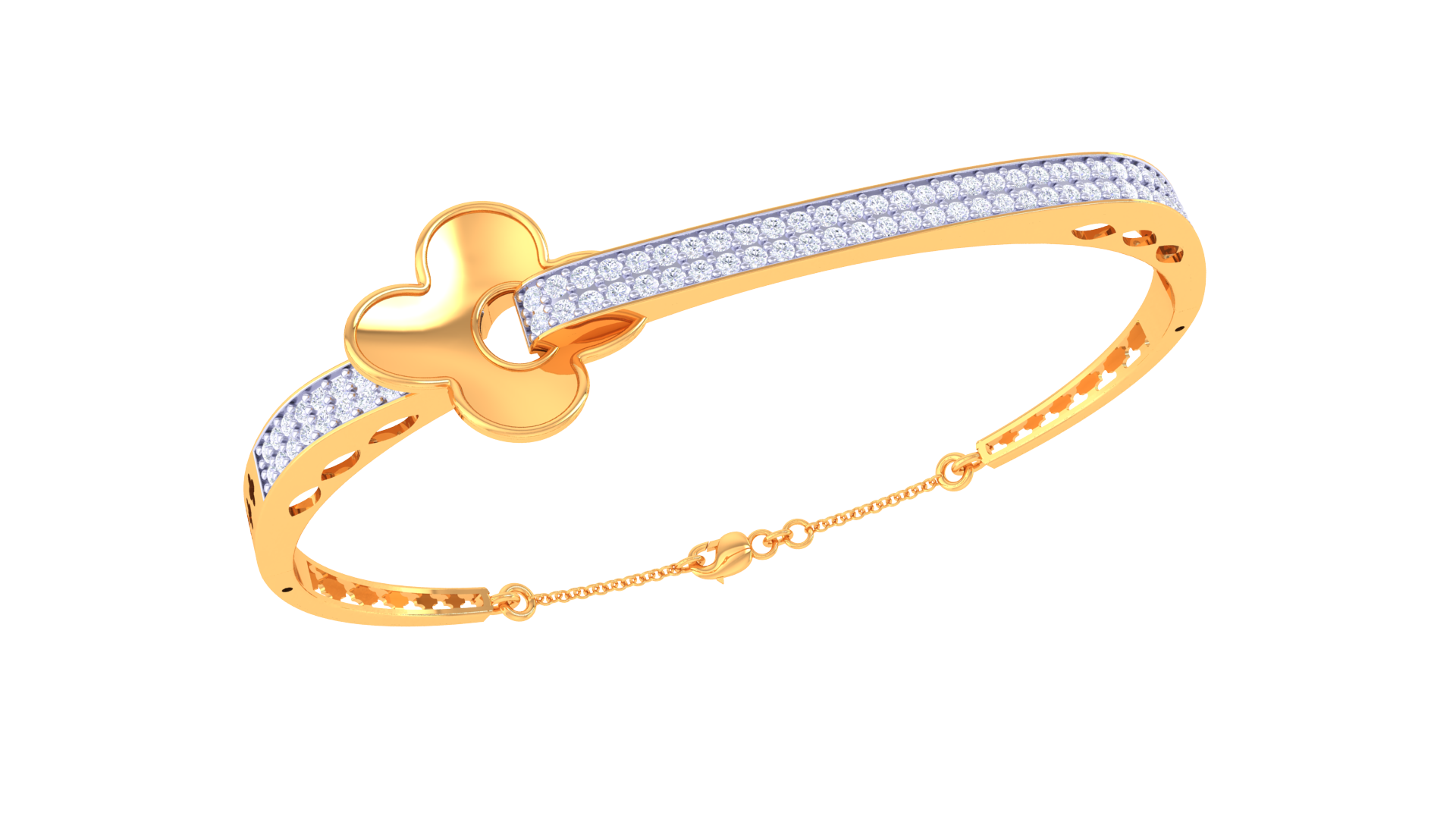 Heart Charm Diamond Bangles