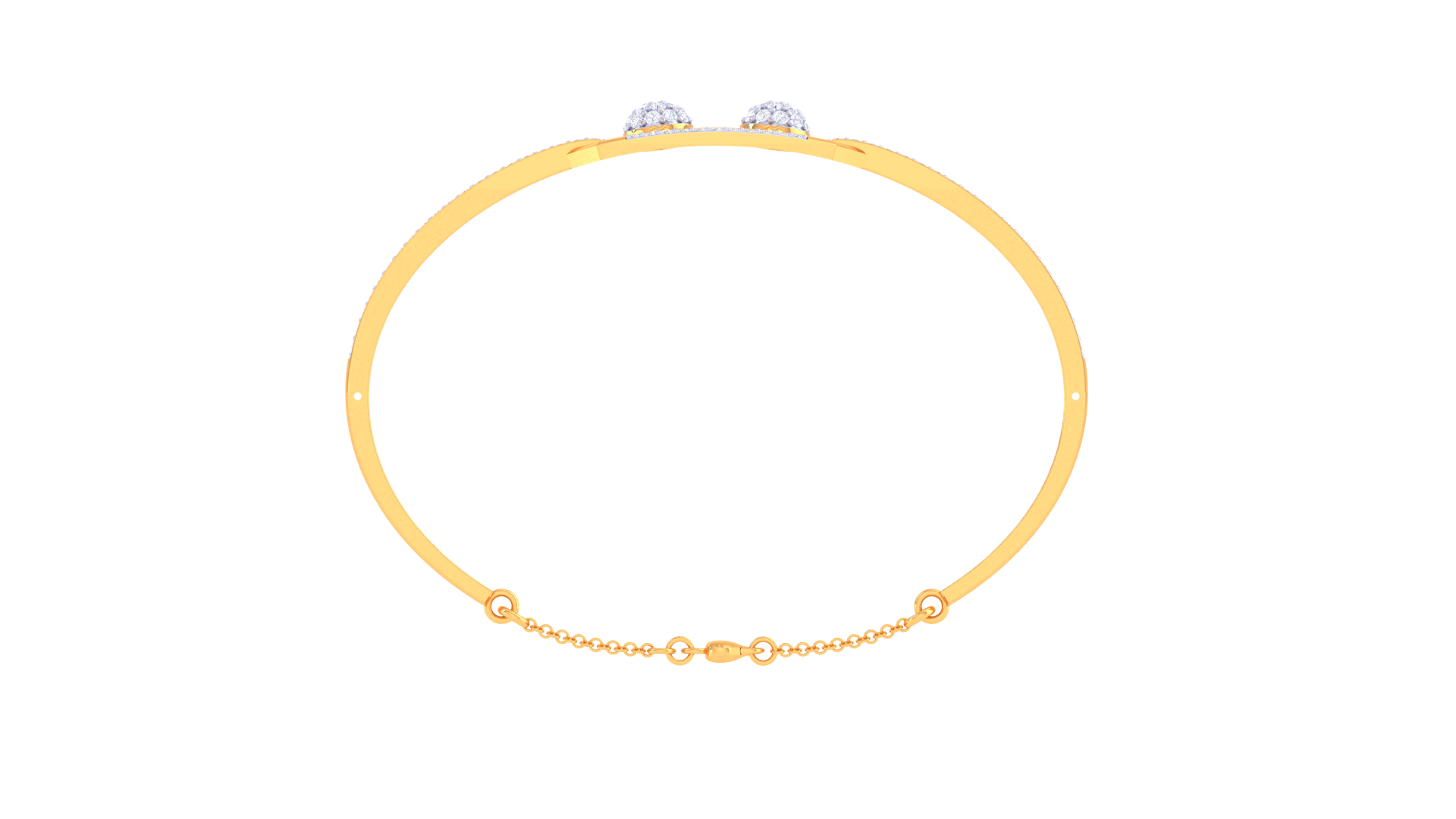 Twin Orbs Bar Diamond Bangles