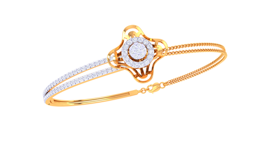 Central Halo Shine Diamond Bangles