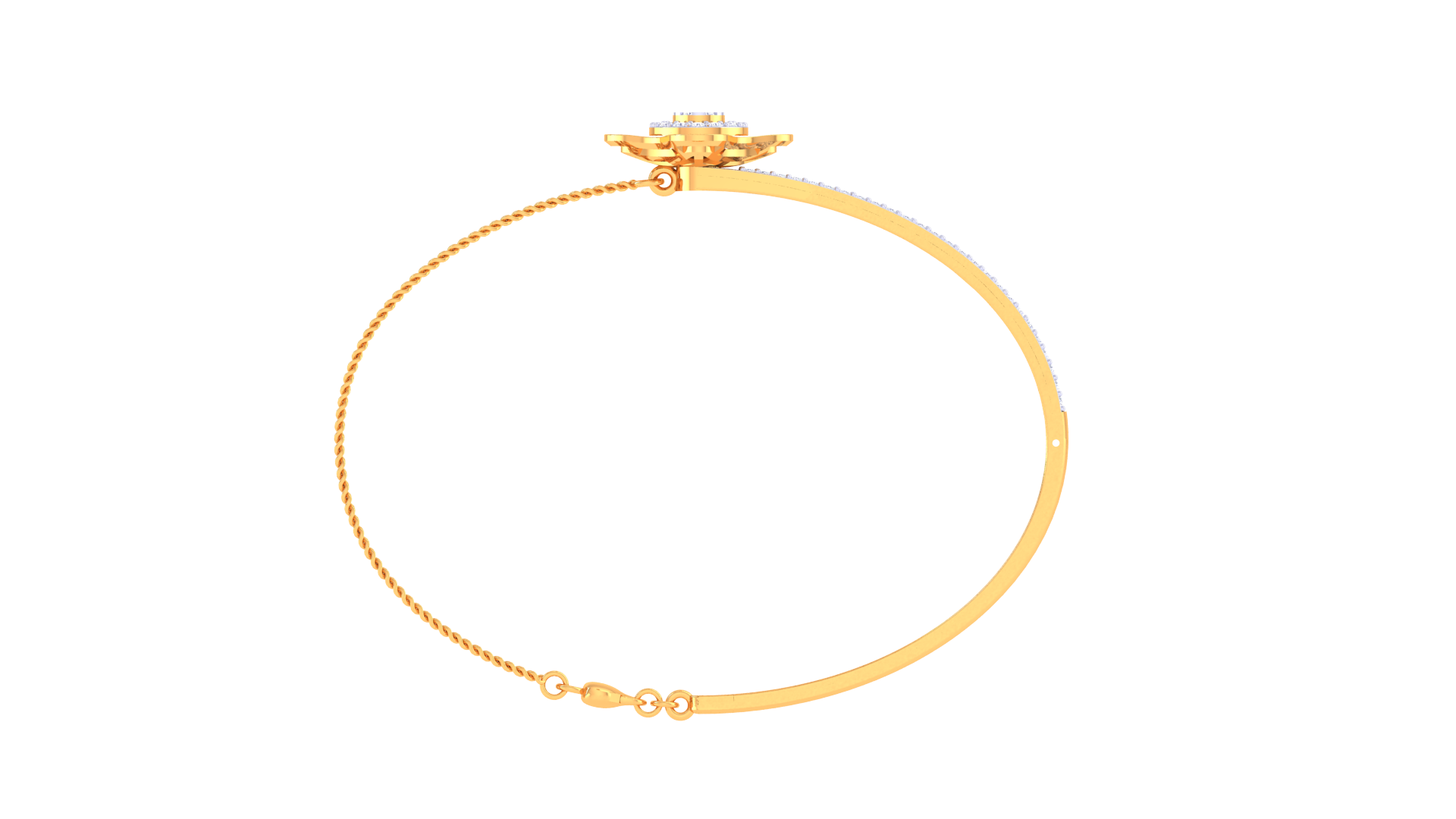 Central Halo Shine Diamond Bangles