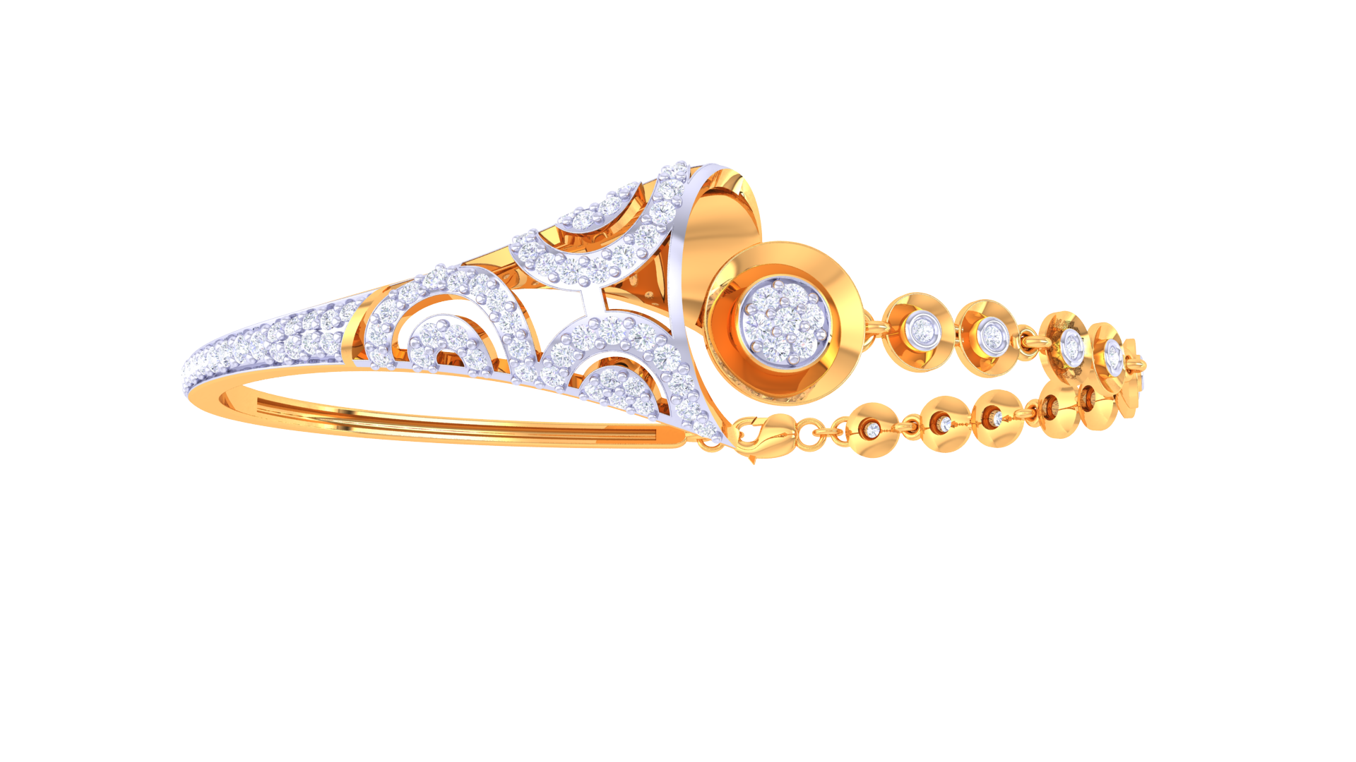 Triad Motif Diamond Bangles