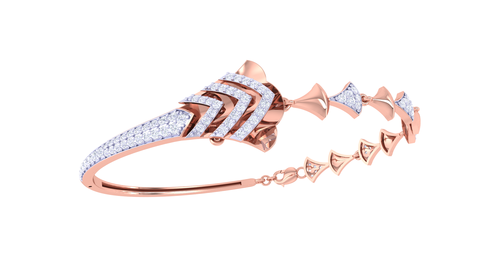 Triple Band Triangle Diamond Bangles