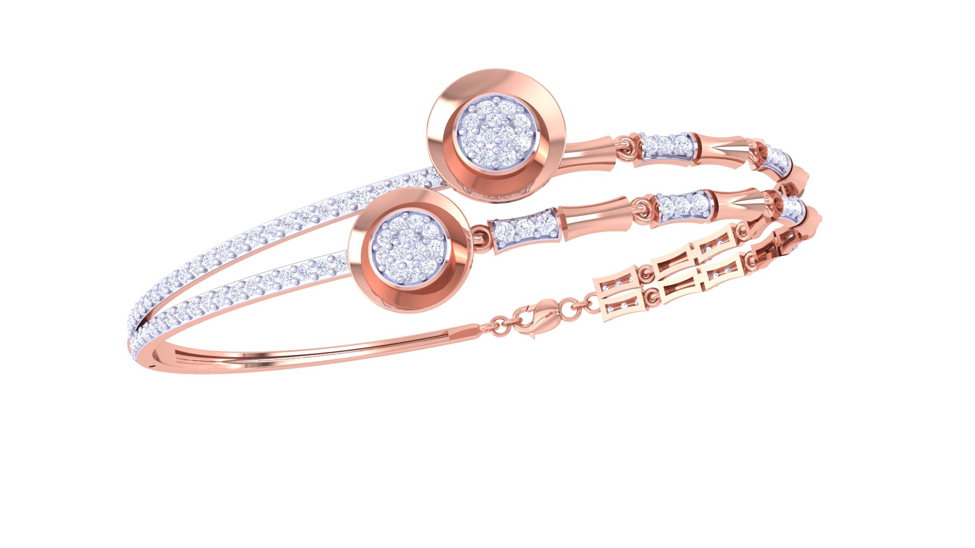 Dual Orbit Diamond Bangles
