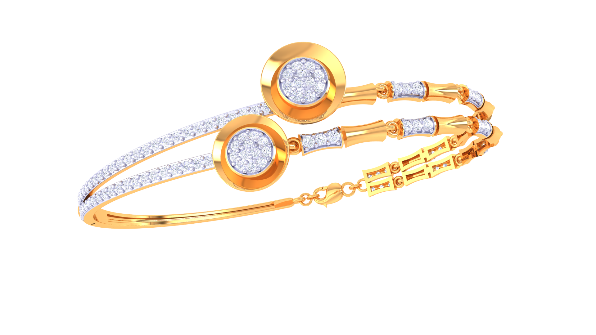 Dual Orbit Diamond Bangles