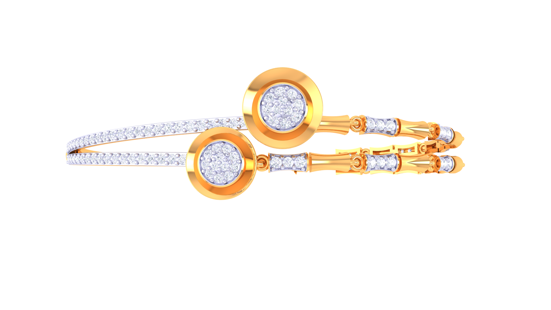 Dual Orbit Diamond Bangles