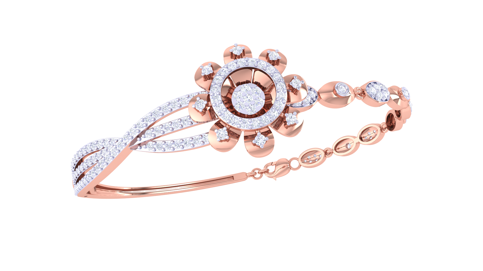 Celestial Petal Diamond Bangles