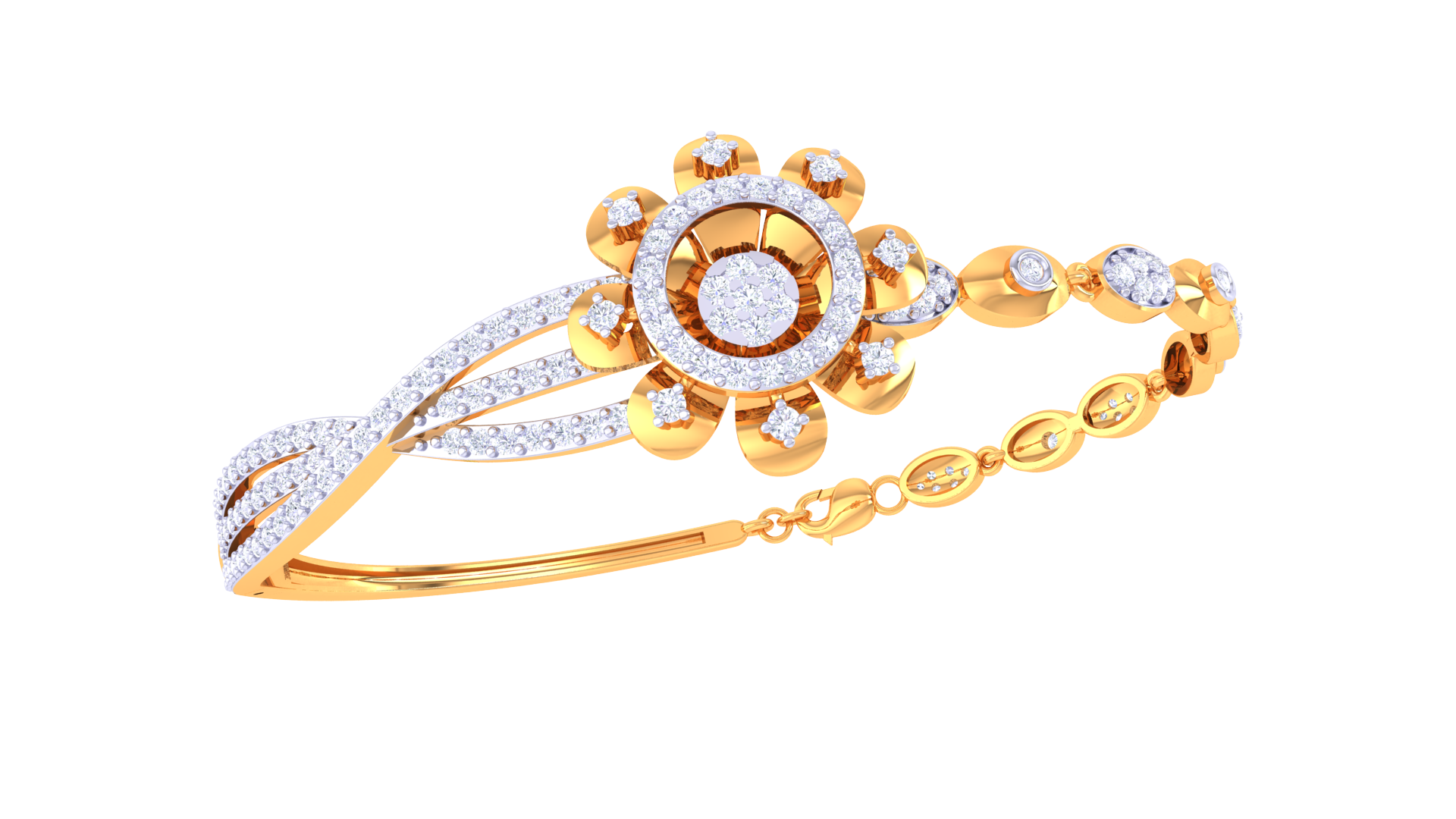 Celestial Petal Diamond Bangles