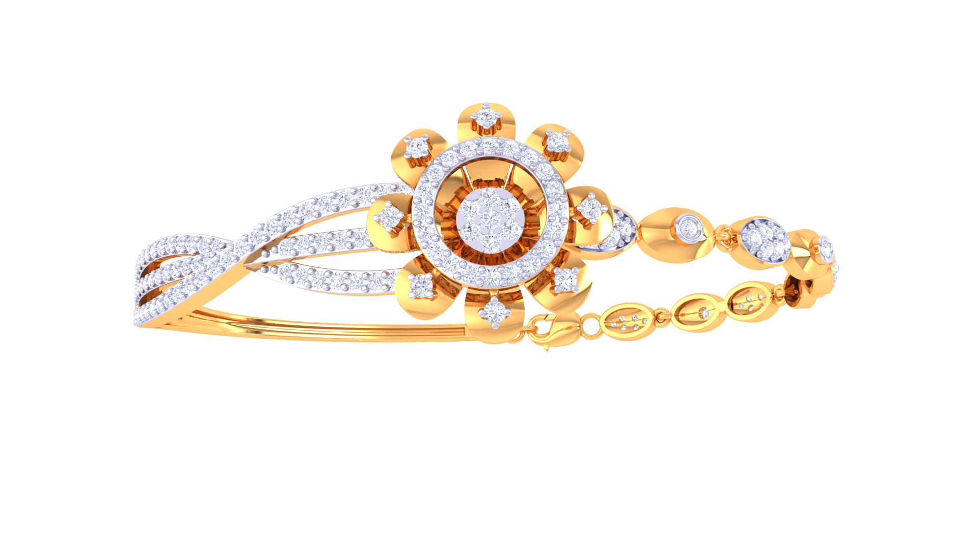 Celestial Petal Diamond Bangles