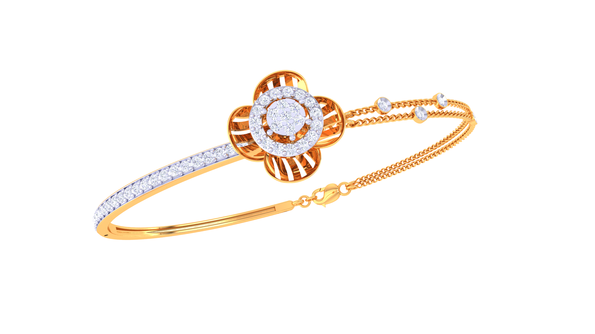 Radiant Flora Diamond Bangles