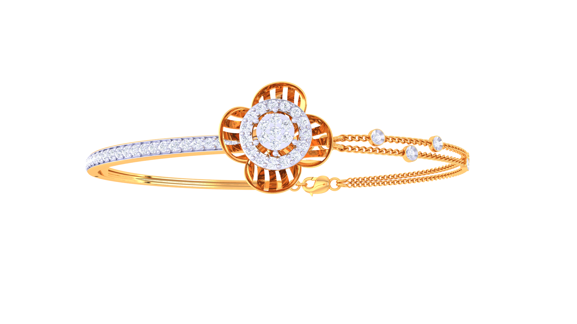 Radiant Flora Diamond Bangles