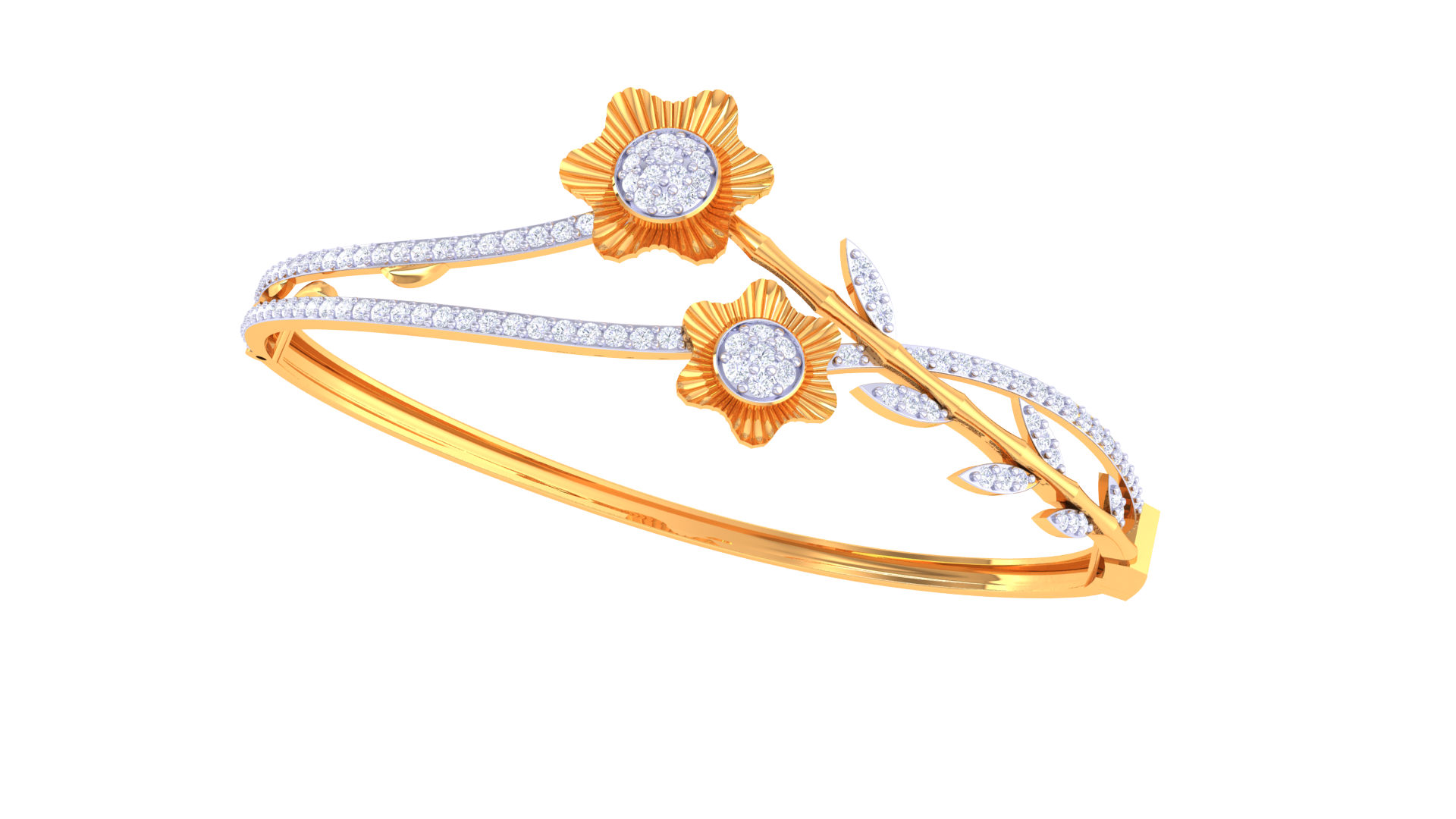 Twilight Blossom Diamond Bangles