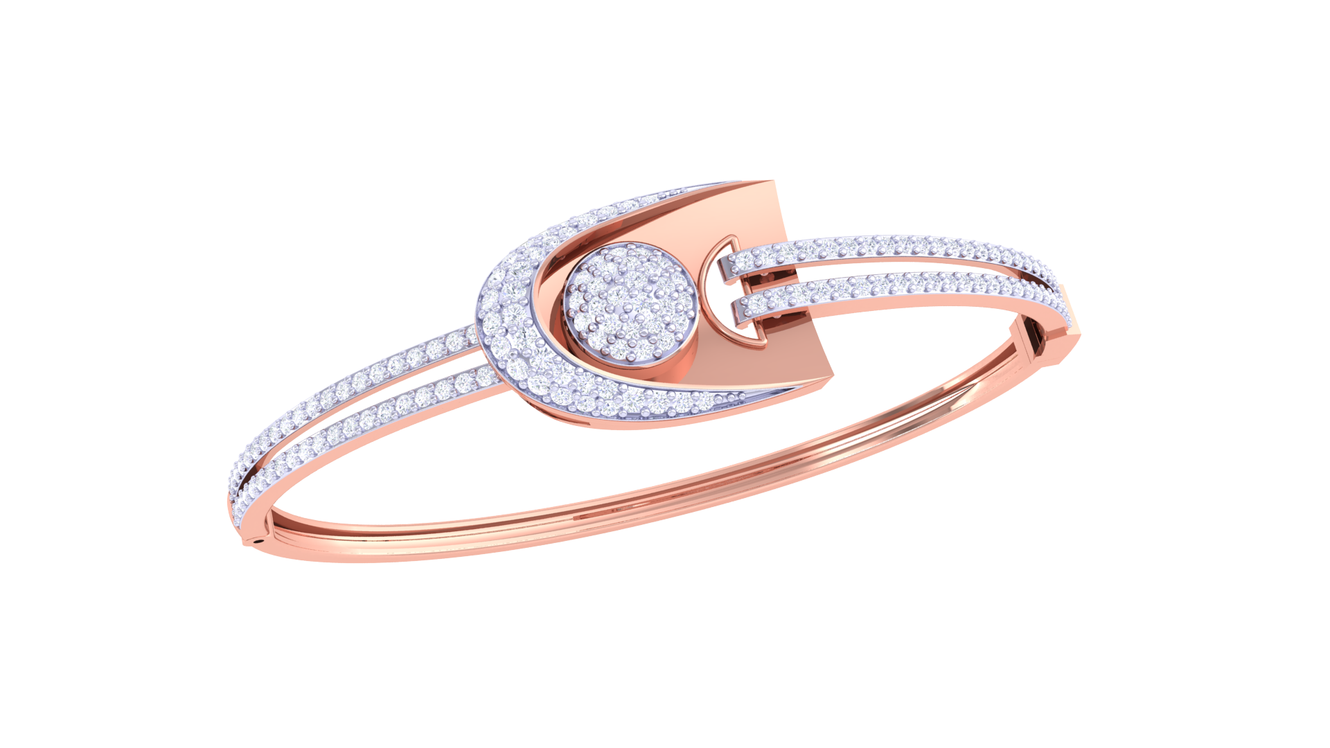 Buckle Halo Diamond Bangles