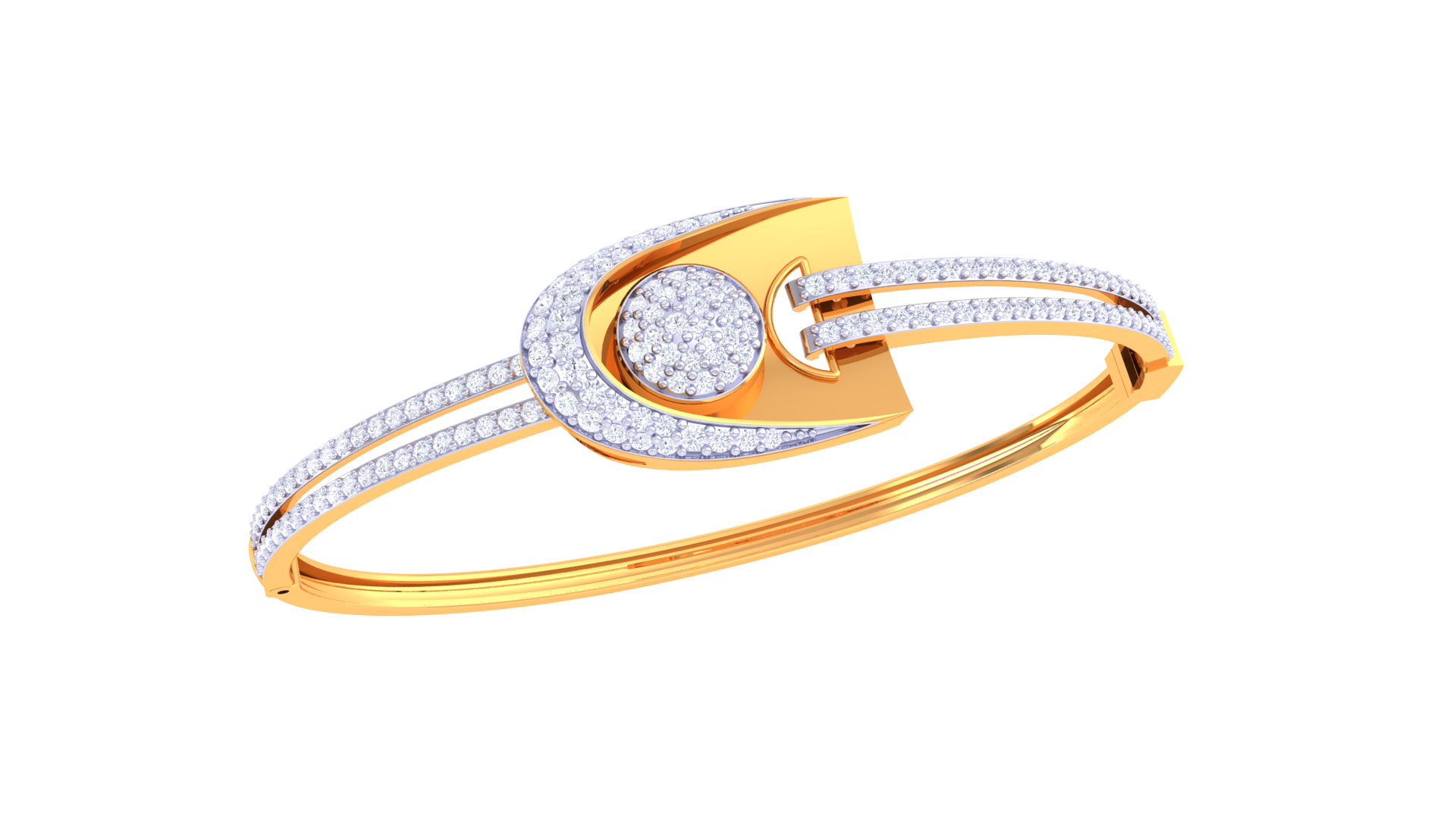Buckle Halo Diamond Bangles