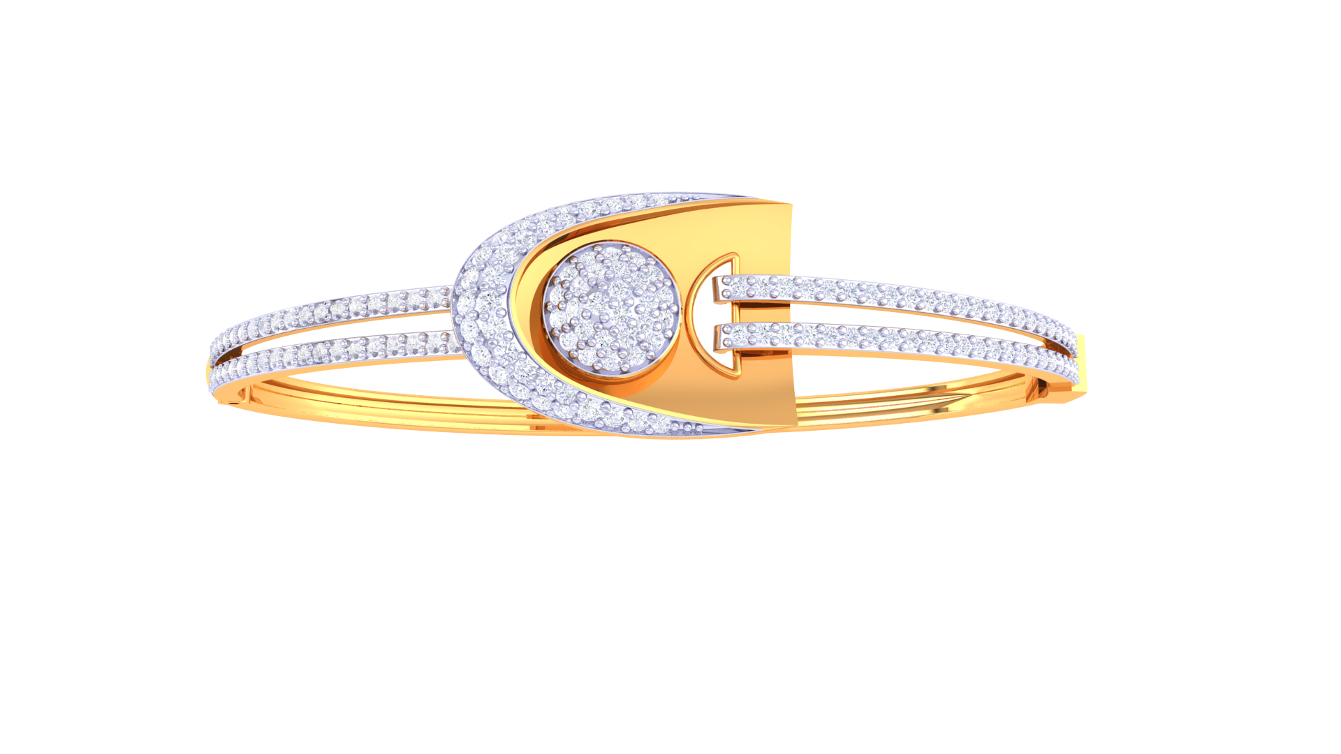 Buckle Halo Diamond Bangles