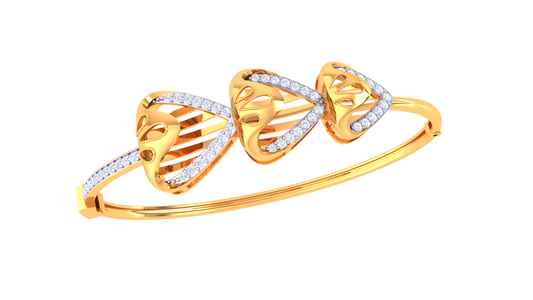 Radiant Trio Heart Diamond Bangles