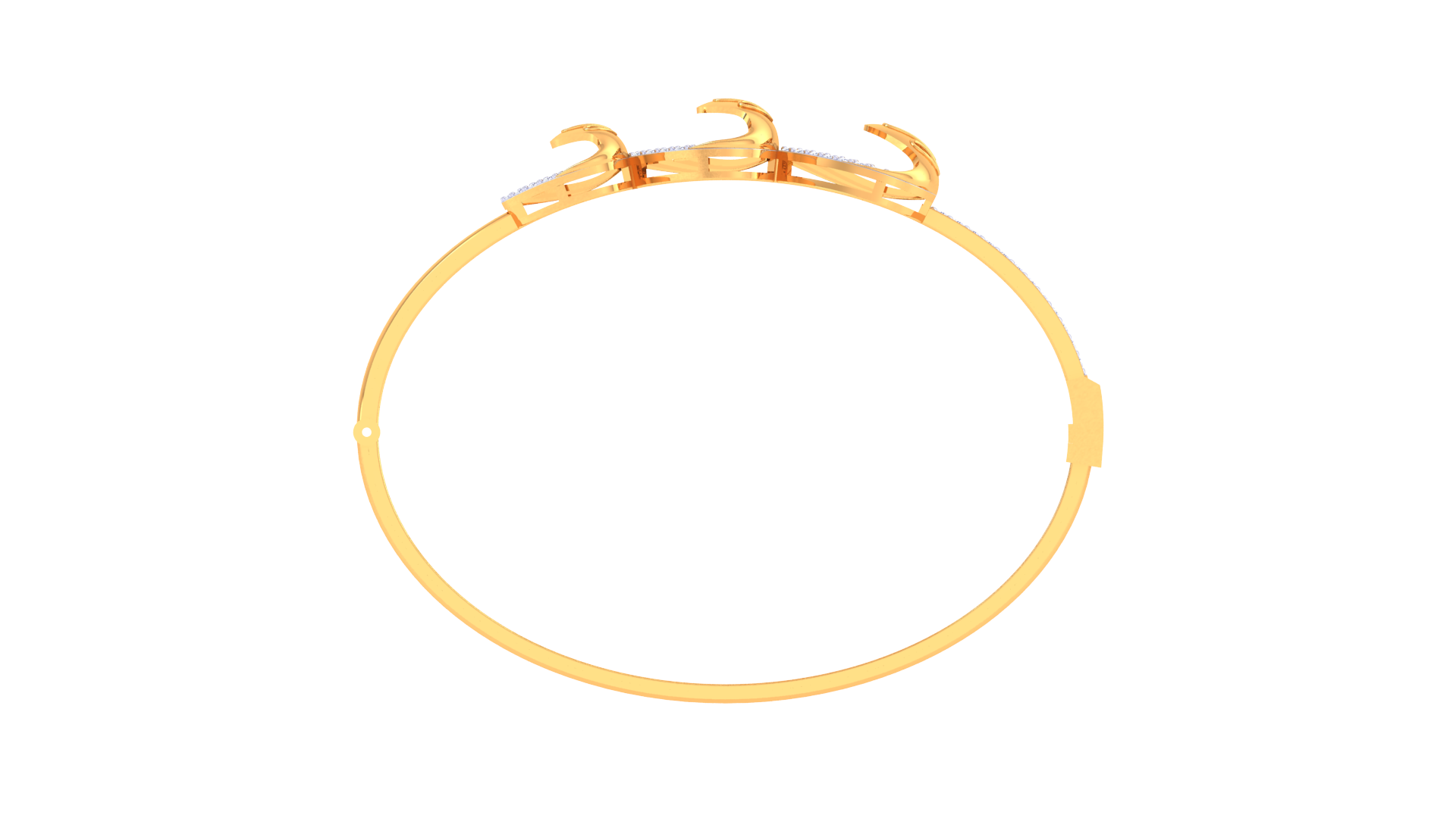 Radiant Trio Heart Diamond Bangles