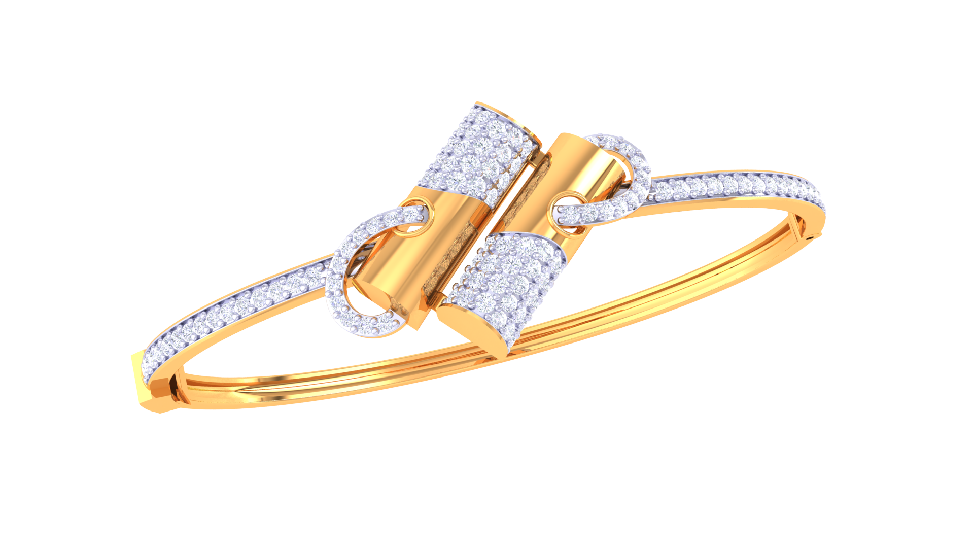 Cylindro Loop Diamond Bangles