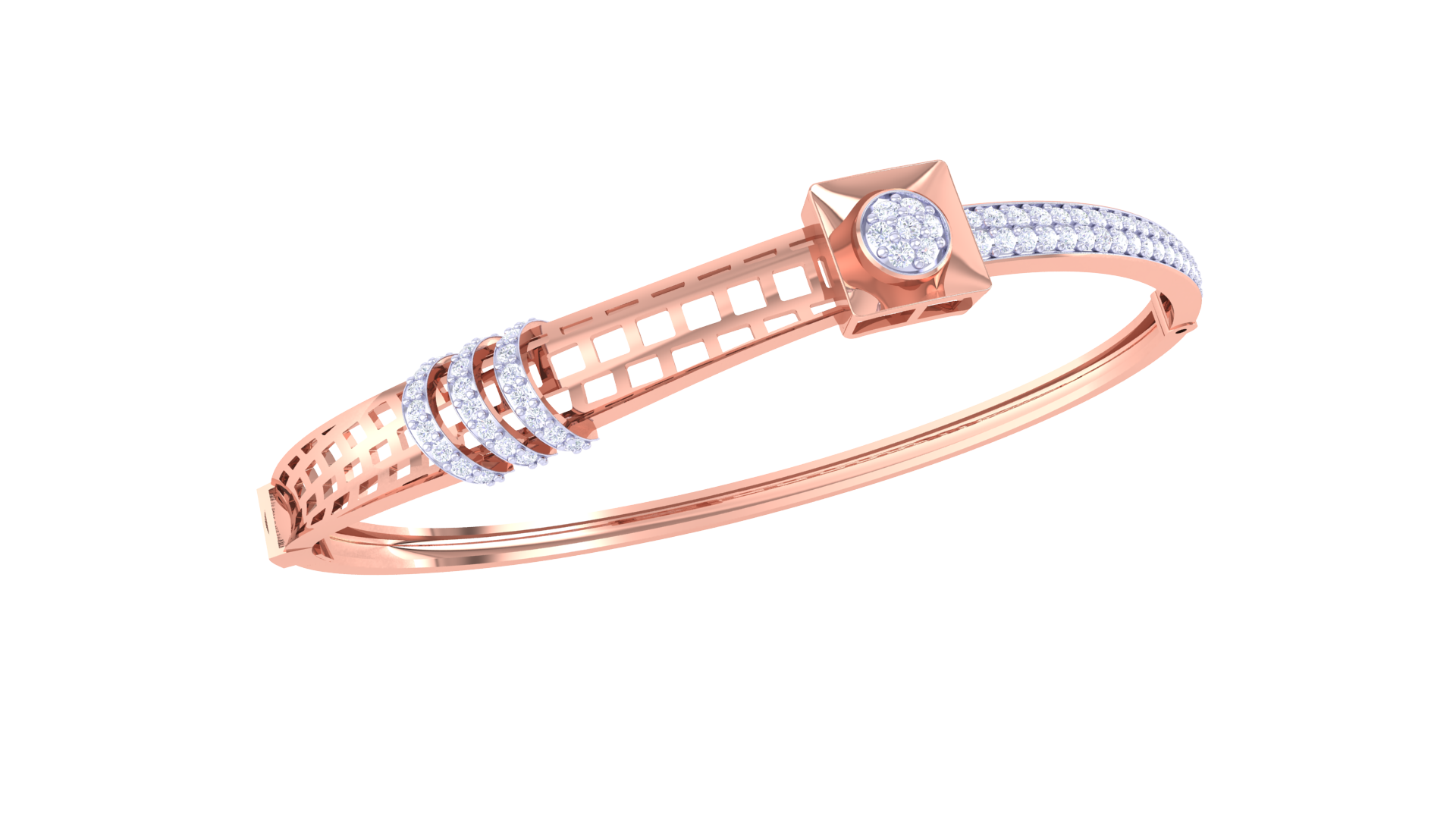 HexaGrid Harmony Diamond Bangles
