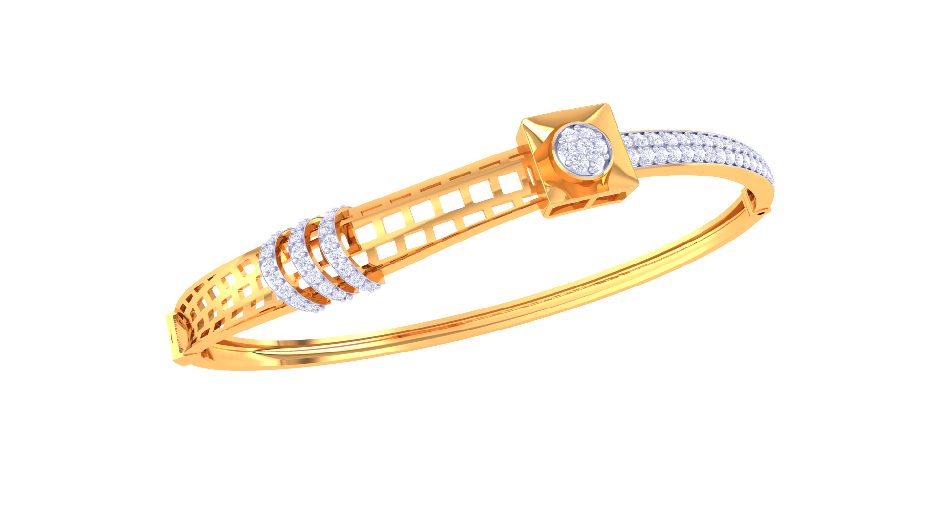 HexaGrid Harmony Diamond Bangles
