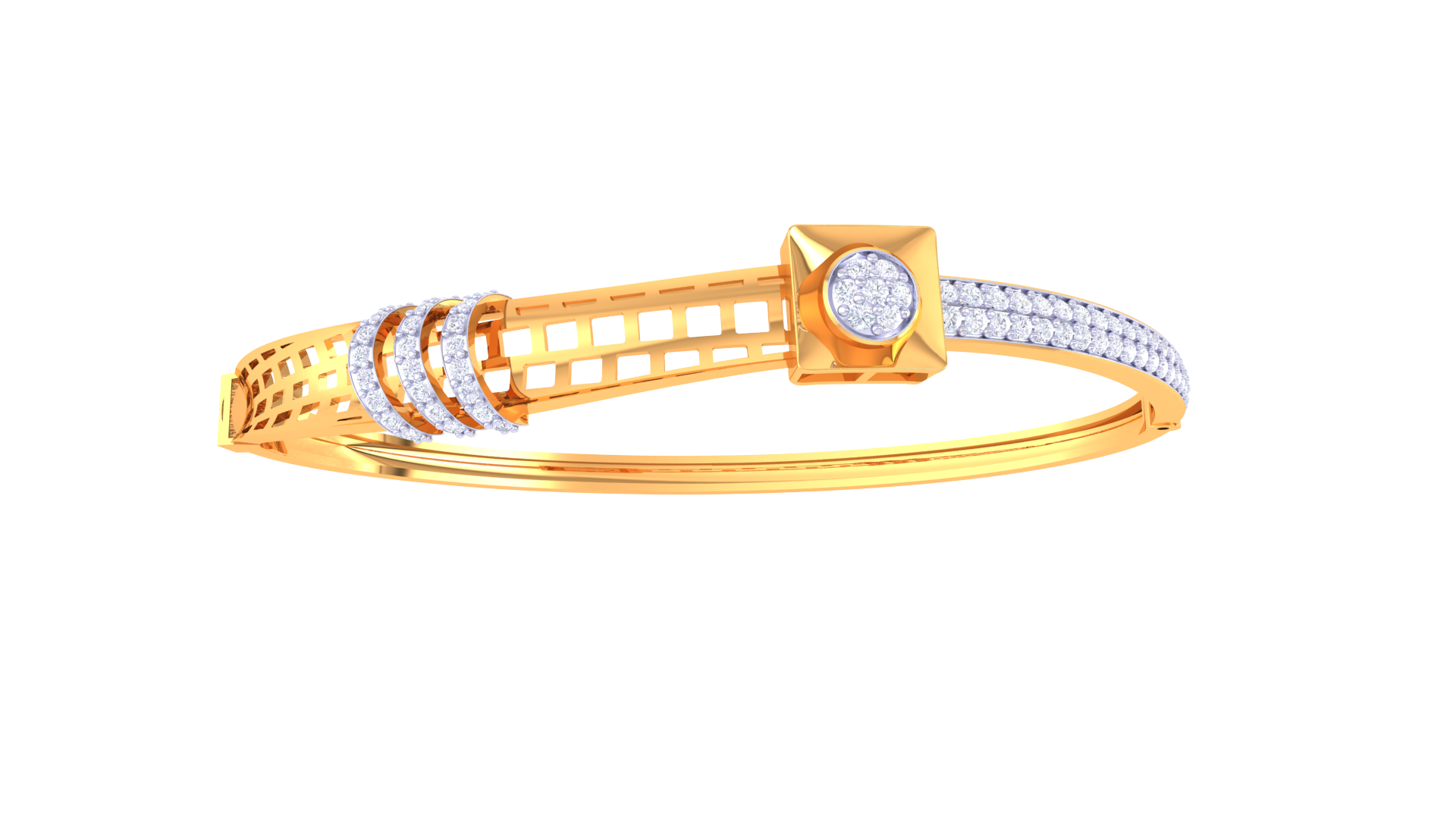 HexaGrid Harmony Diamond Bangles