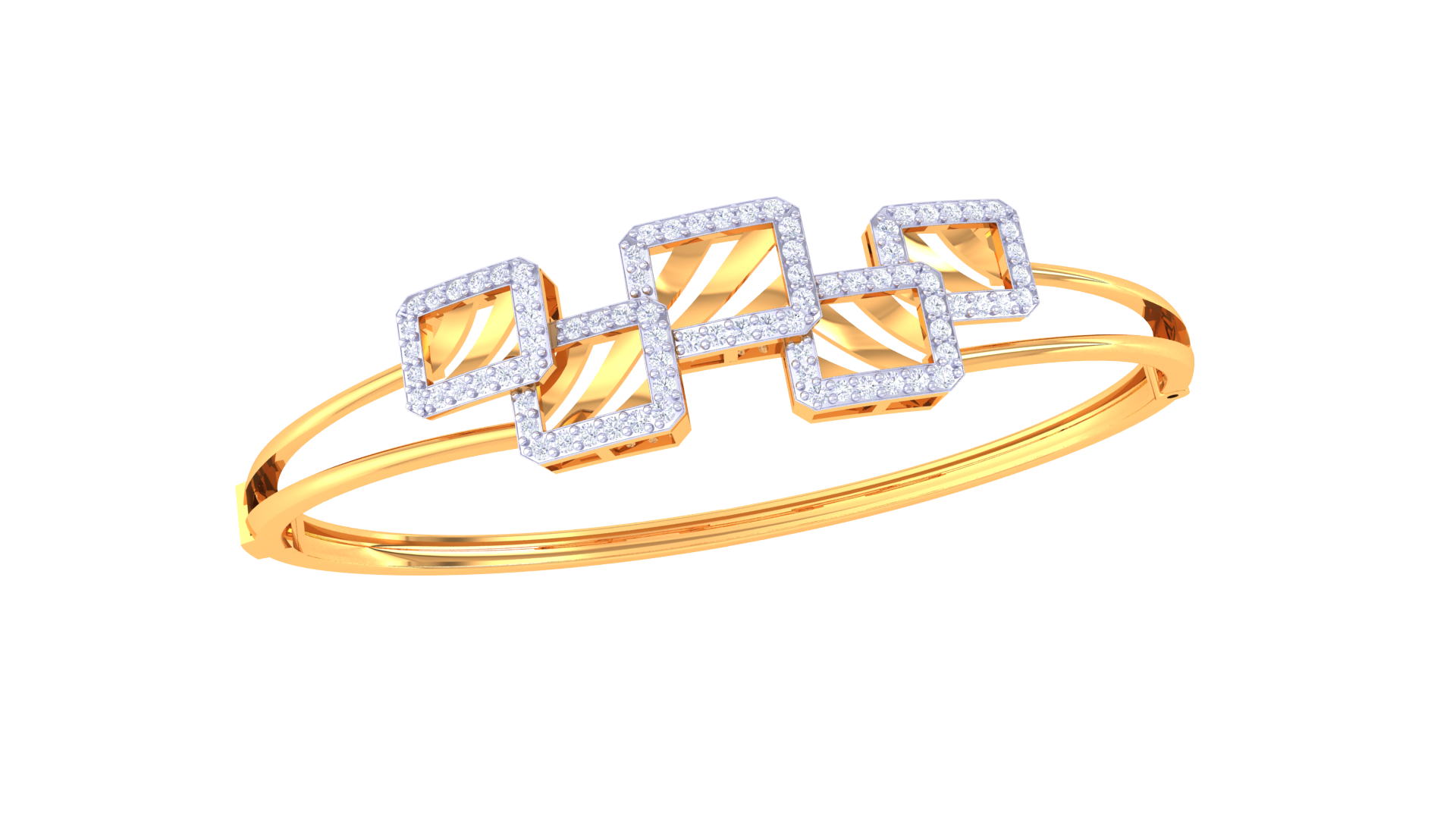 Staggered Gleam Diamond Bangles