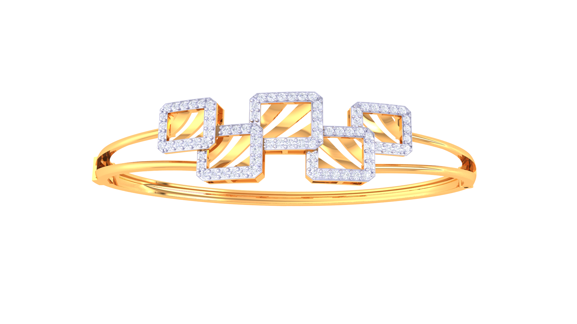 Staggered Gleam Diamond Bangles