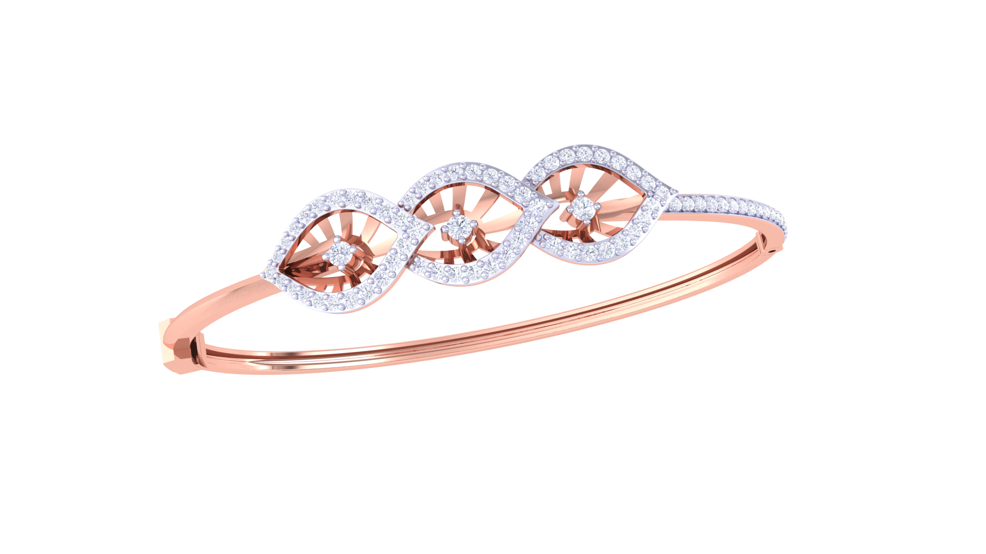 Luminous Eyelet Diamond Bangles
