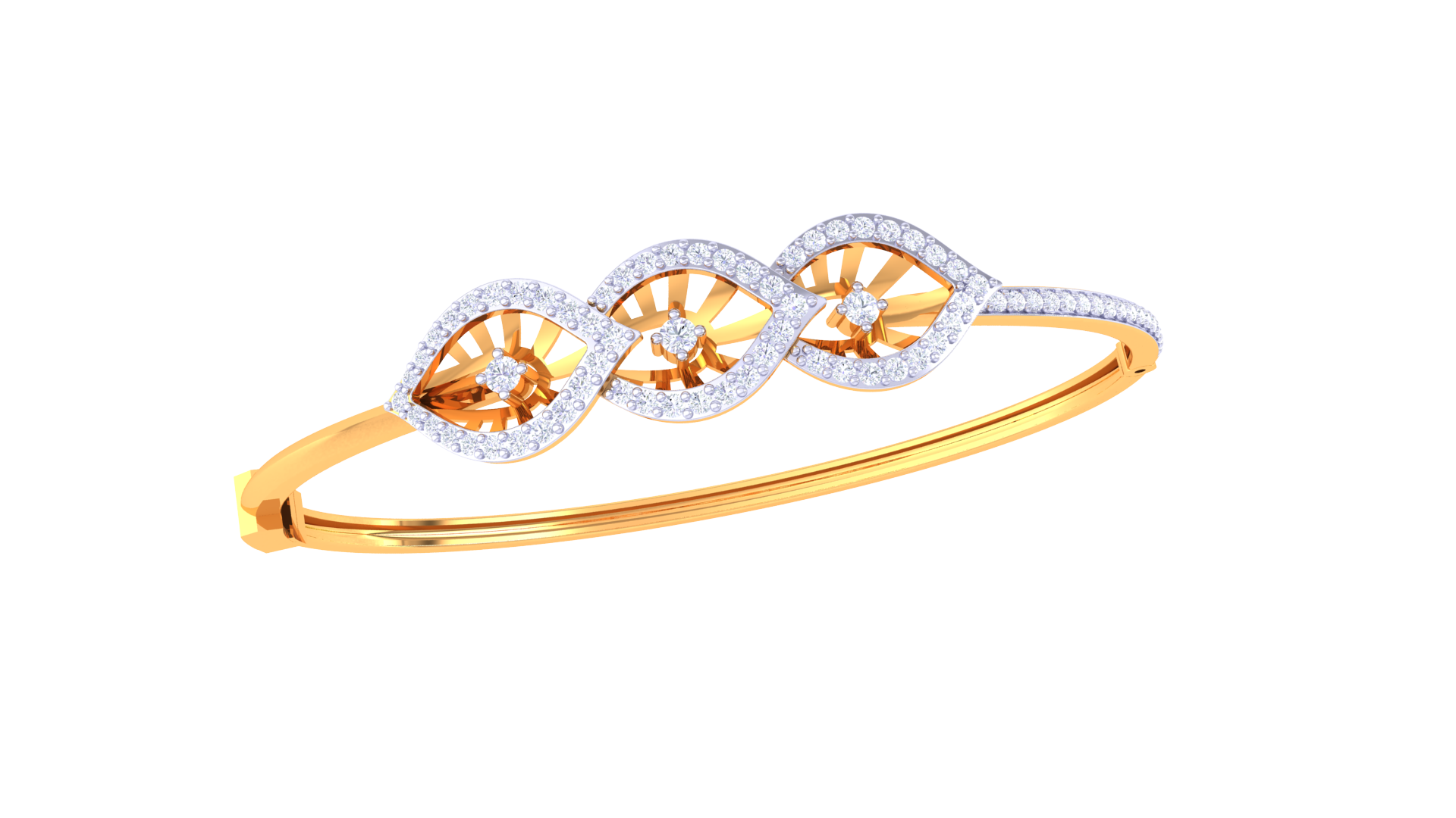 Luminous Eyelet Diamond Bangles