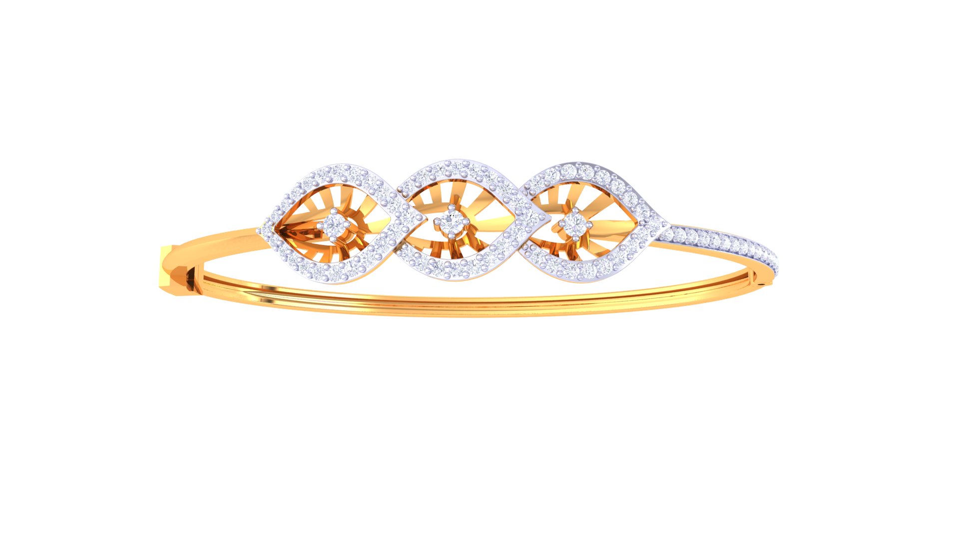 Luminous Eyelet Diamond Bangles