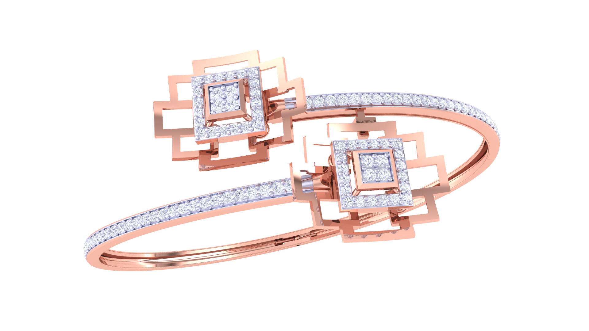 Square Symphony Diamond Bangles