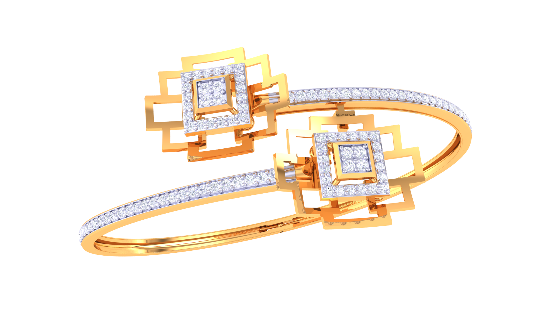 Square Symphony Diamond Bangles