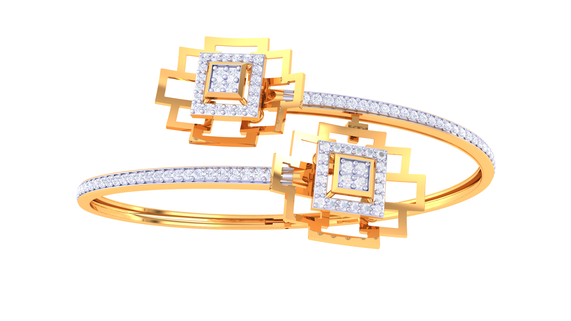 Square Symphony Diamond Bangles