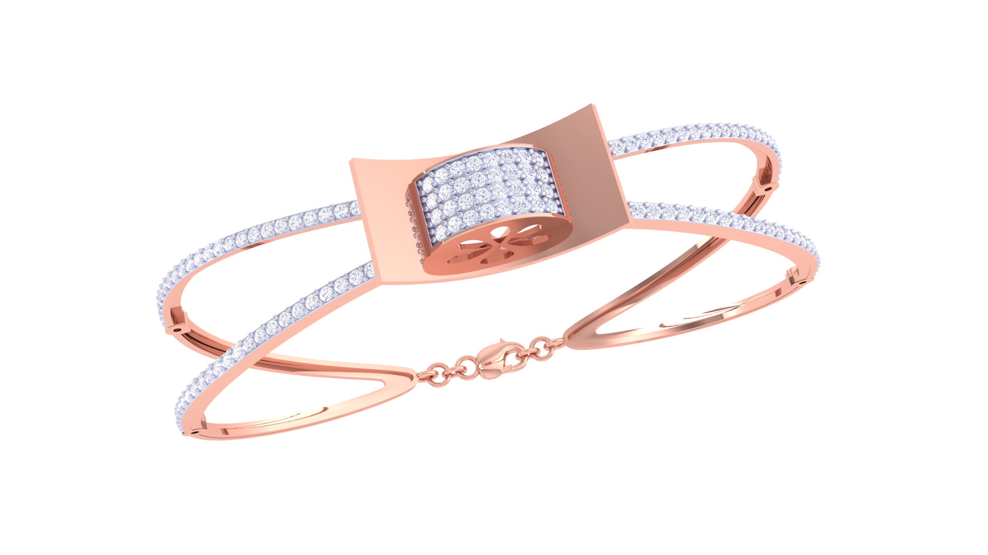 Glimmer Grid Rectangular Diamond Bangle