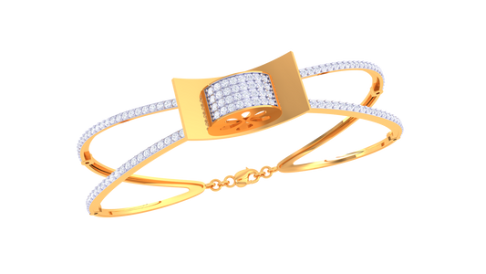 Glimmer Grid Rectangular Diamond Bangle