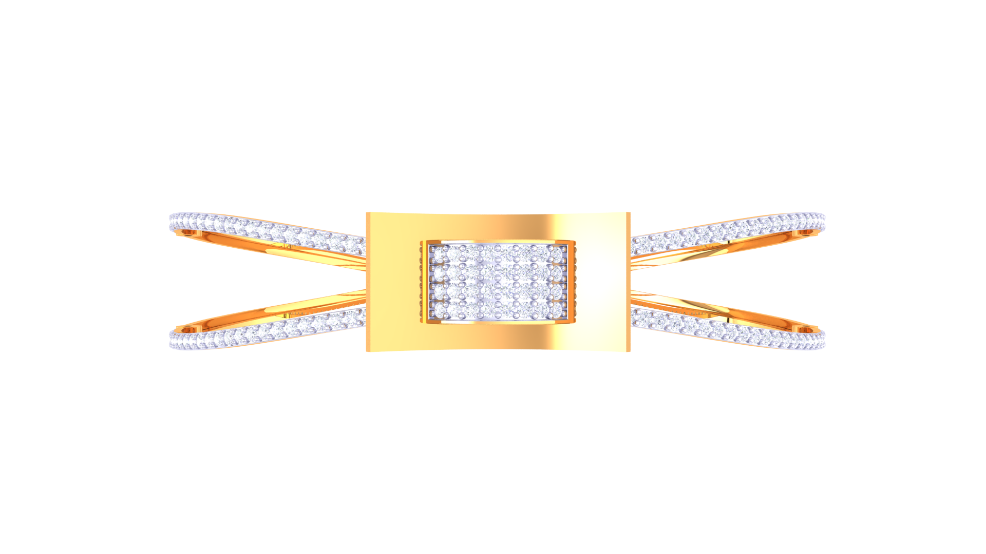Glimmer Grid Rectangular Diamond Bangle