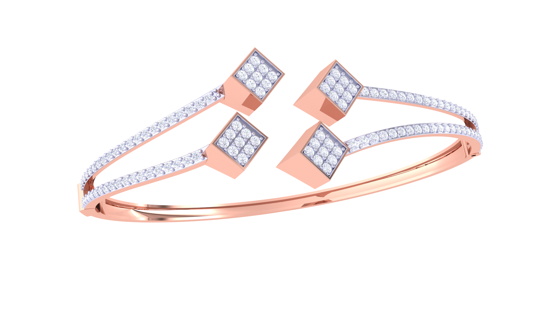 Orbit Square Sparkle Statement Bangle