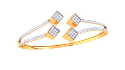 Orbit Square Sparkle Statement Bangle