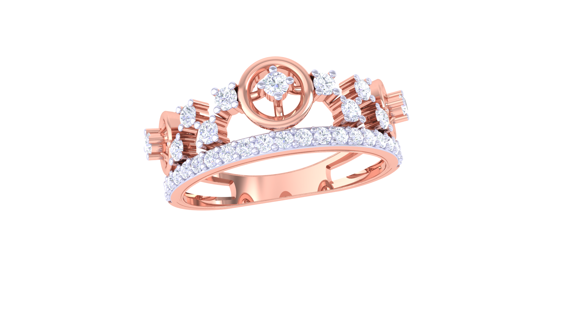 Majestic Crown Halo Band Ring