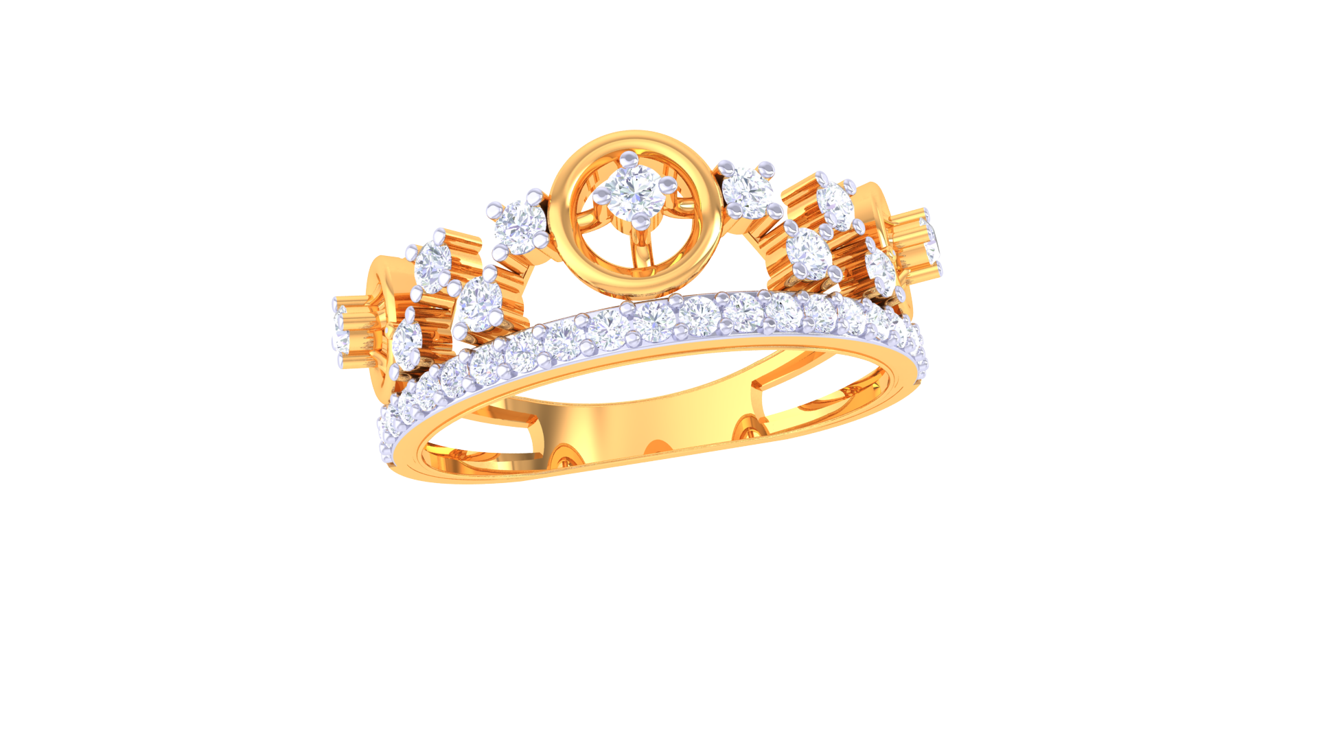 Majestic Crown Halo Band Ring