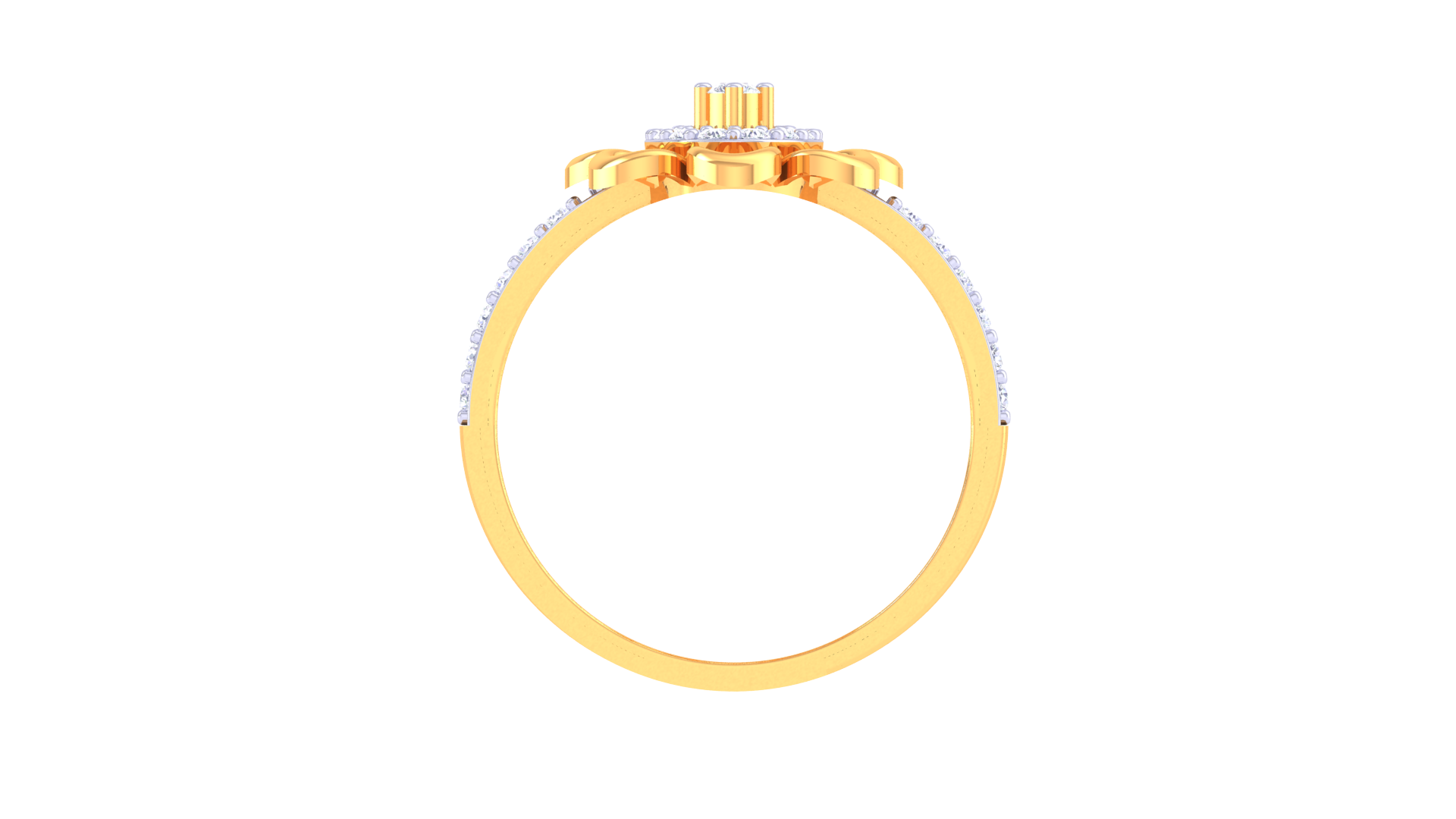 Curved Harmony Teardrop Statement Ring