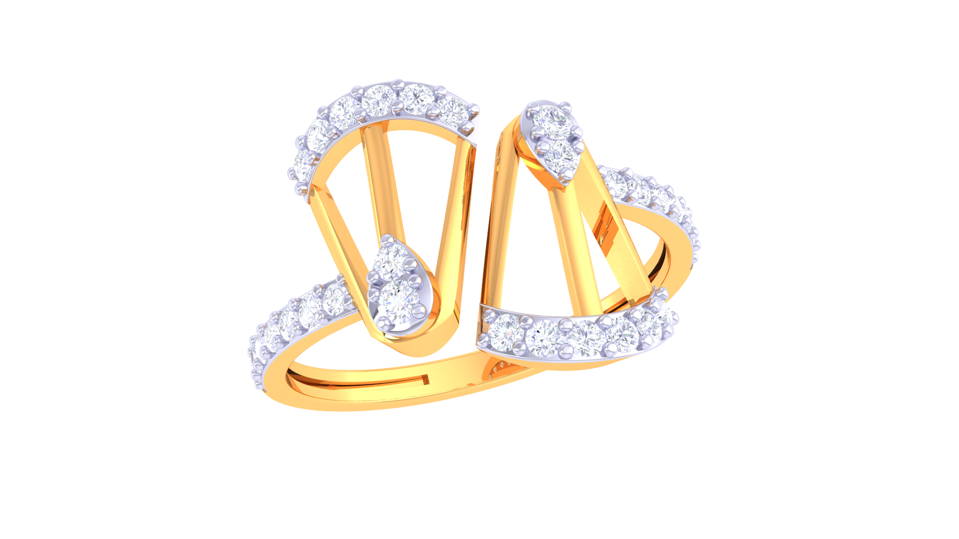 Modern Twist Dual Shape Band Ring