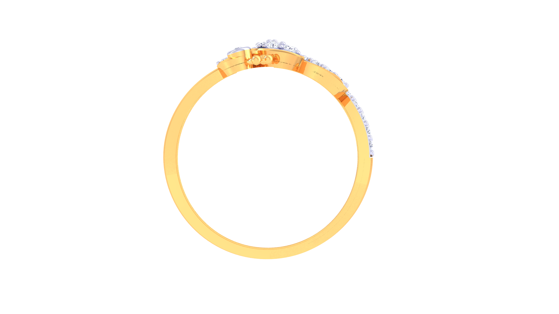 Leaf Crest Diamond Accent Ring