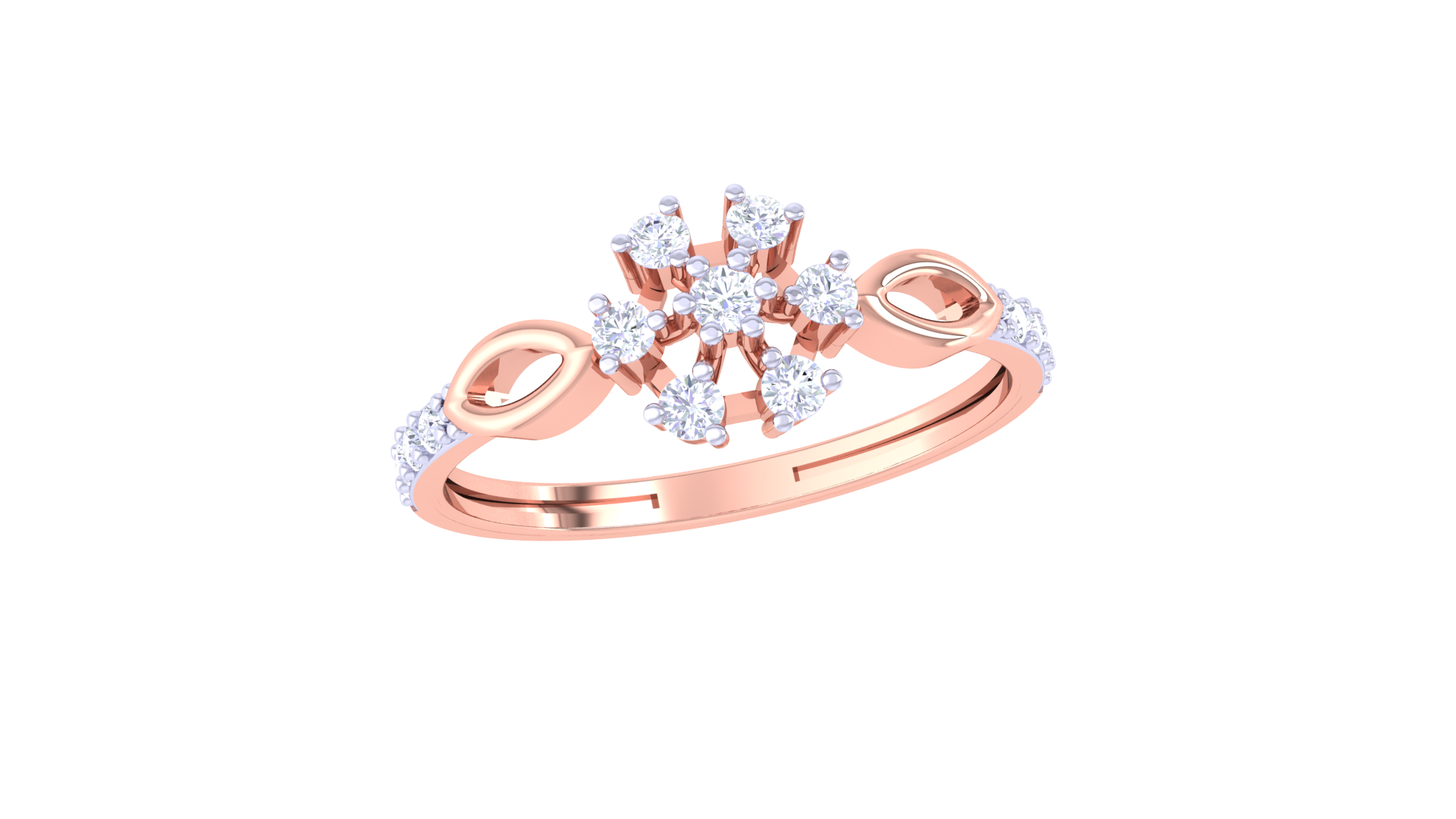 Petal Embrace Sparkle Band Ring