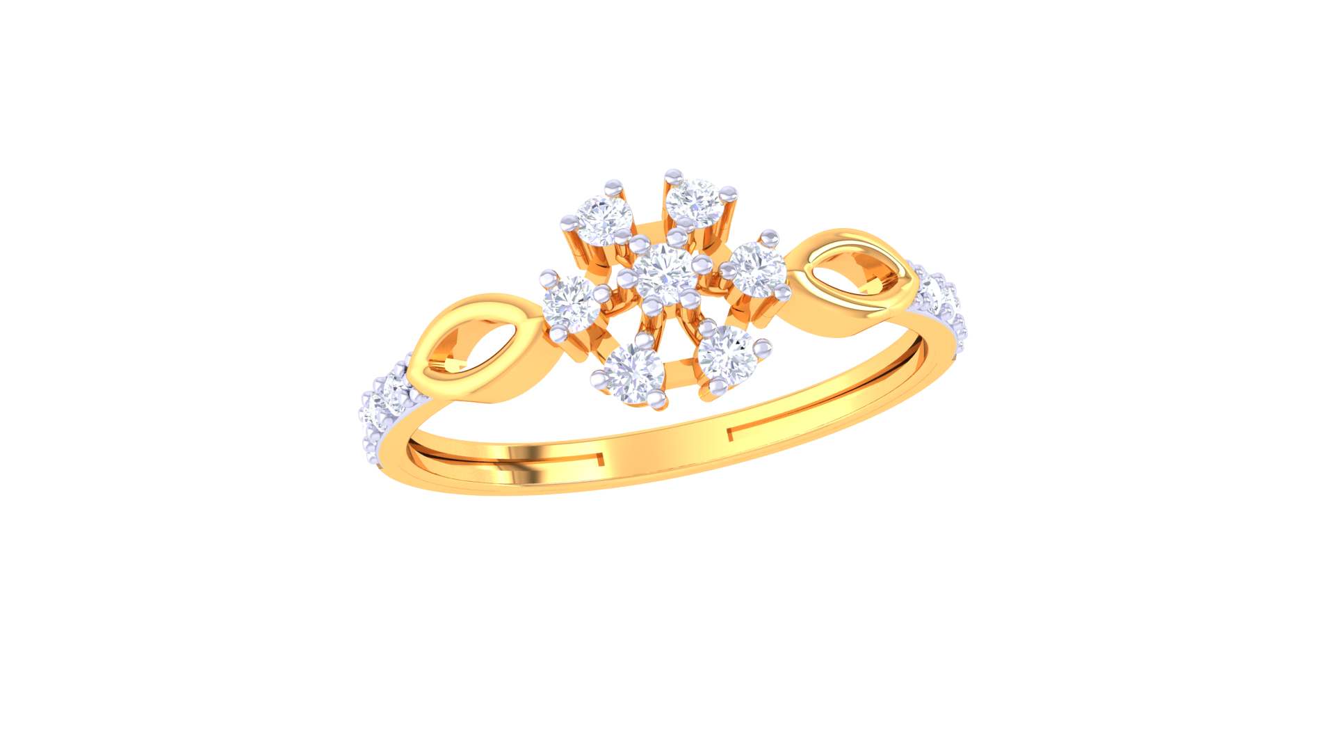 Petal Embrace Sparkle Band Ring