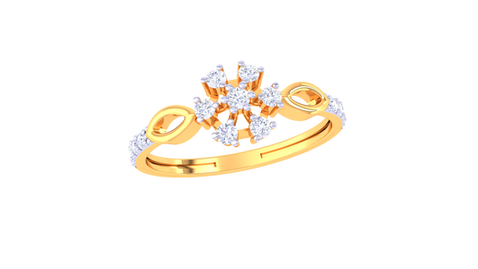 Petal Embrace Sparkle Band Ring